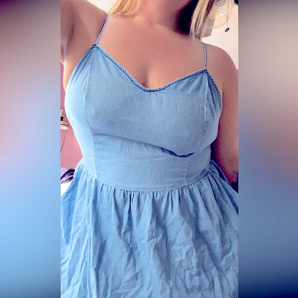 XXL faux denim Flowy dress